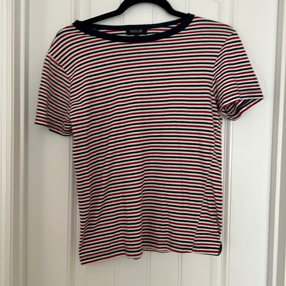 Roolee Navy & Red Striped Tee